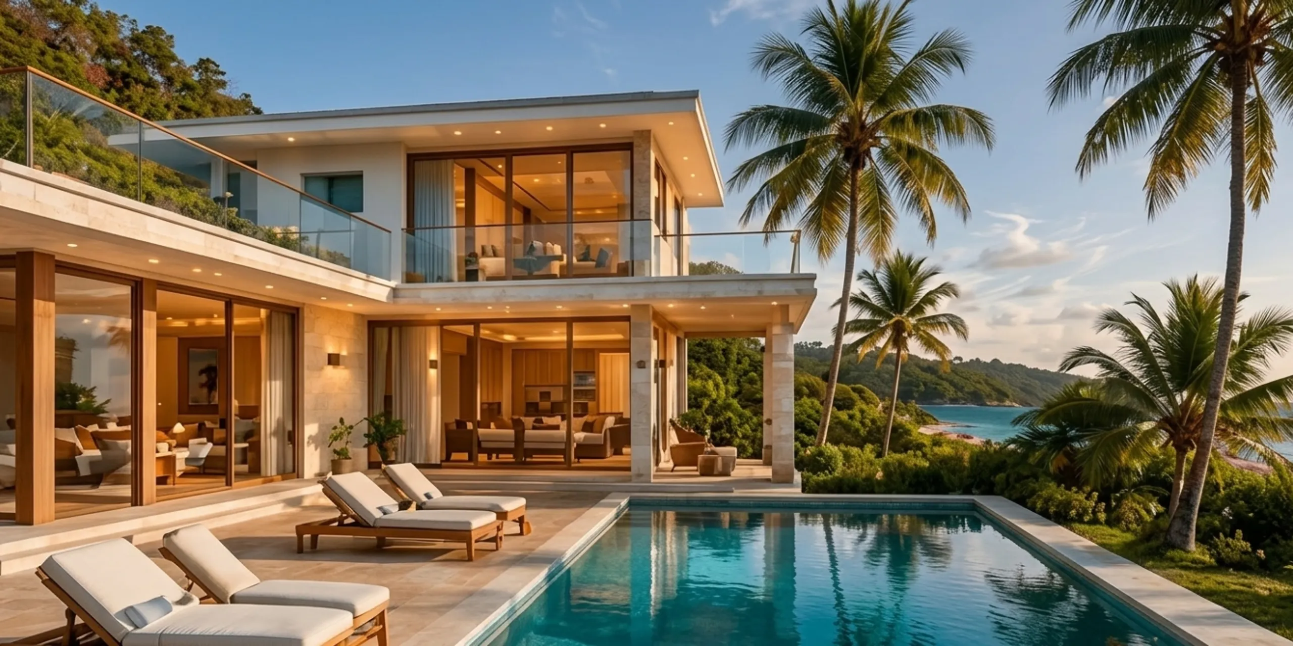Modern coastal villa with infinity pool
